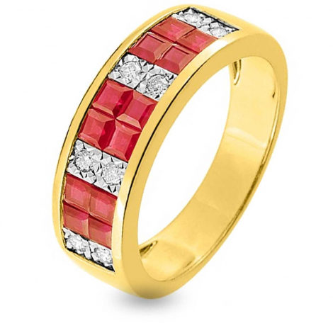Bague Rubis et Diamants