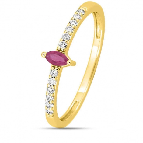 Bague Rubis et diamants