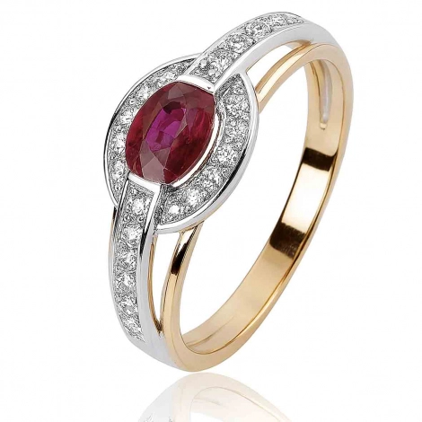 Bague rubis et Diamants