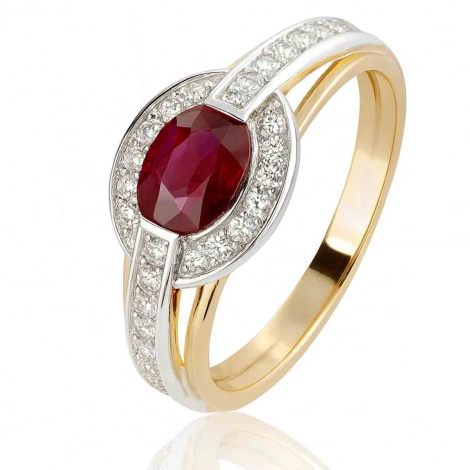 Bague rubis et Diamants