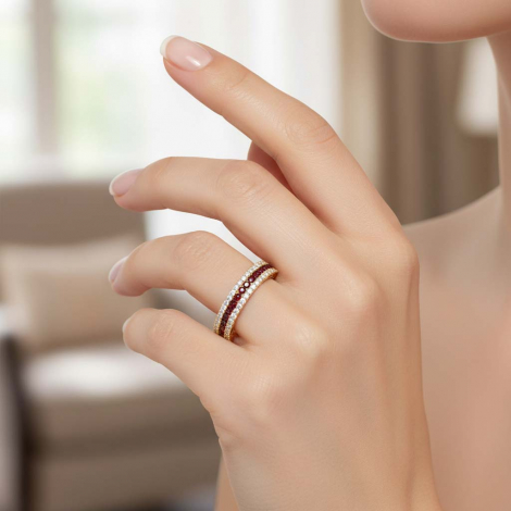 Bague Rubis et Diamants