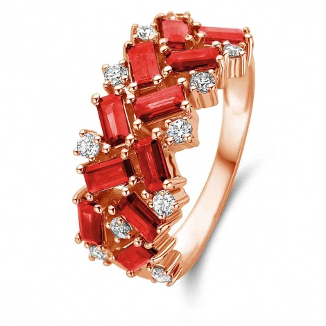 Bague Rubis et Diamants
