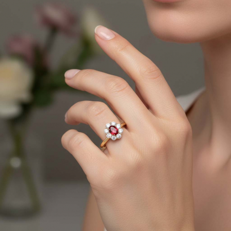 Bague Rubis et diamants