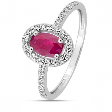 Bague Rubis et Zirconium