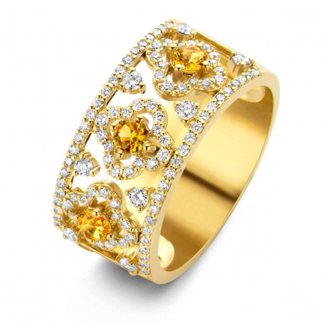Bague Salina, saphir jaune et diamants sur or jaune 0.59 ct  - Salina 064407JA 
