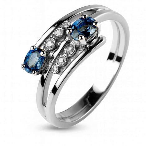 Bague saphir sertie de diamants