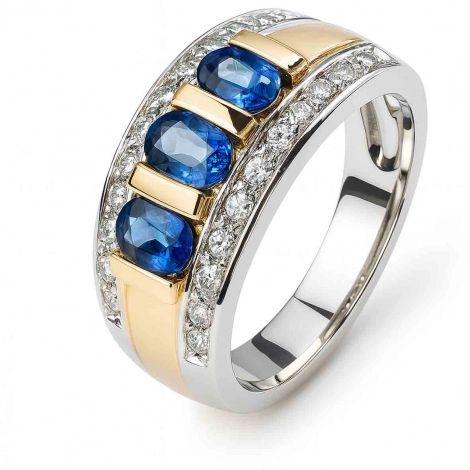 Bague saphir et diamants