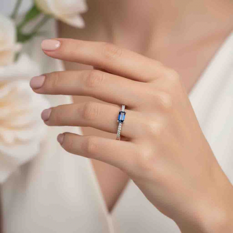 Bague saphir et Diamants