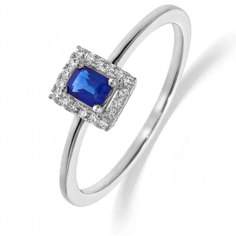 Bague saphir et Diamants