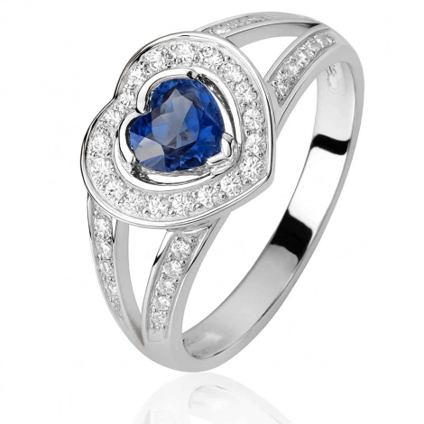 Bague saphir et diamants