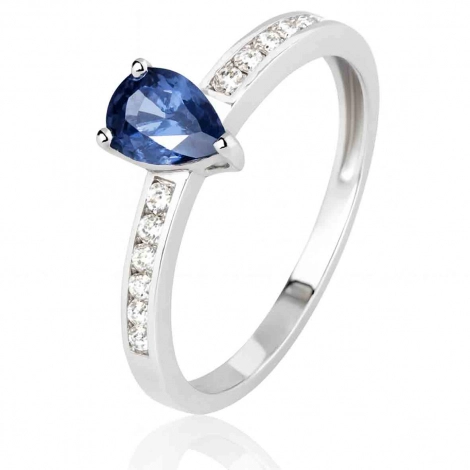 Bague saphir et diamants