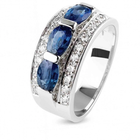 Bague saphir et diamants