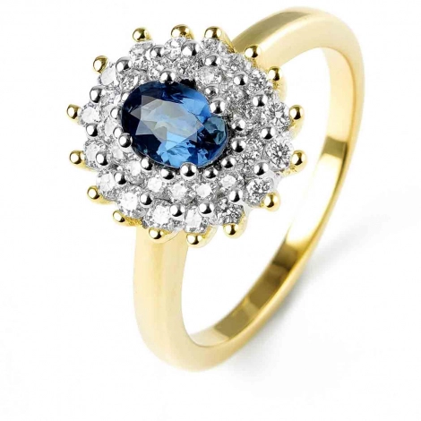 Bague saphir et diamants