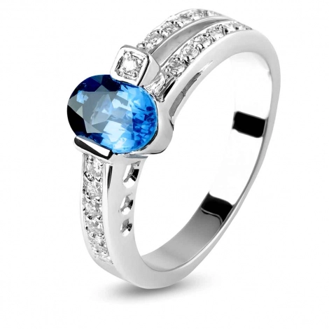 Bague saphir et diamants