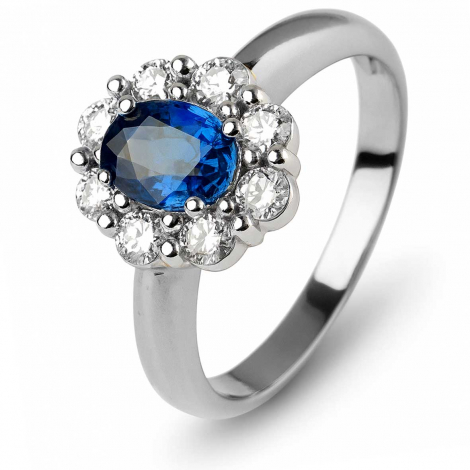 Bague saphir et diamants