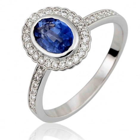 Bague saphir et diamants