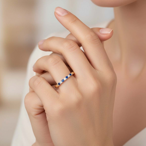 Bague saphir et Diamants