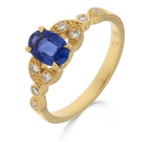 Bague saphir et Diamants