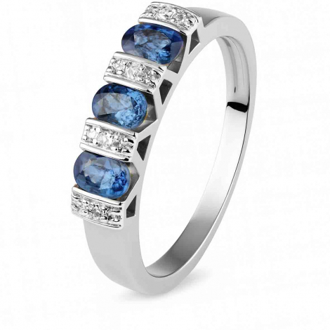 Bague saphir et diamants