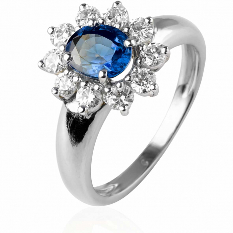 Bague saphir et diamants