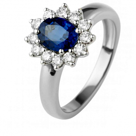 Bague saphir et diamants