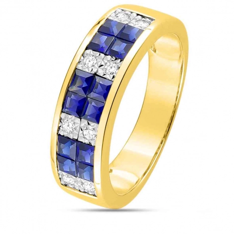 Bague Saphir et Diamants