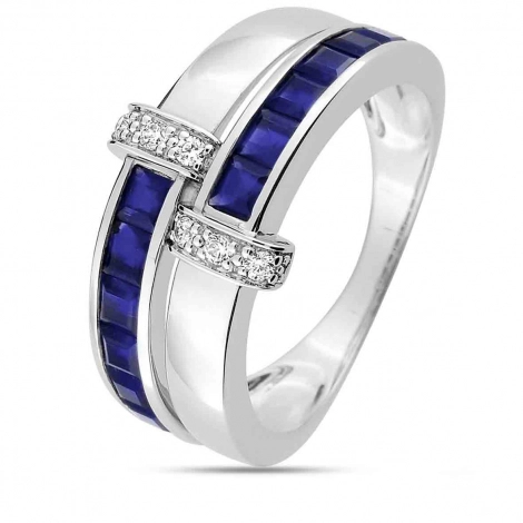 Bague Saphir et Diamants
