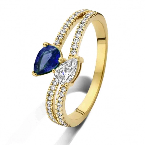 Bague Saphir et diamants