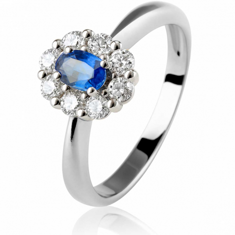 Bague saphir et diamants