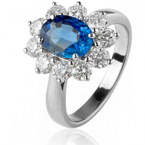 Bague saphir et diamants