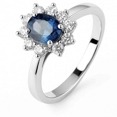 Bague saphir et diamants