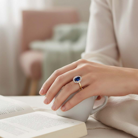 Bague Saphir et Diamants