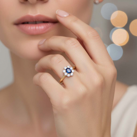 Bague Saphir et diamants