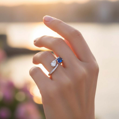 Bague Saphir et Diamants