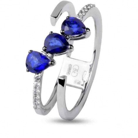 Bague Saphir Poire et Diamants