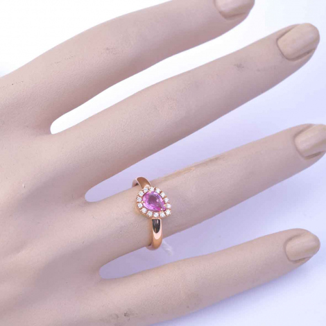 Bague Saphir Rose et Diamants