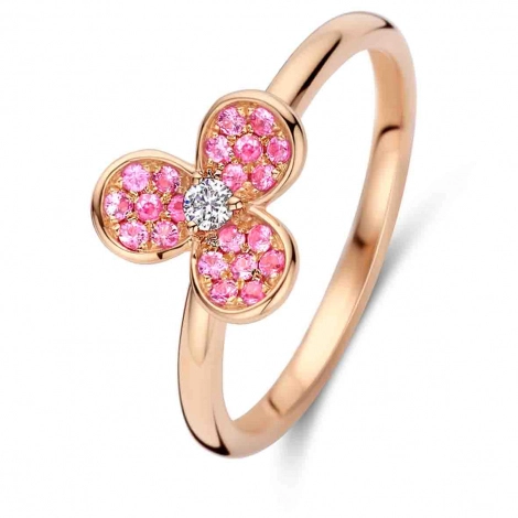 Bague Saphir Rose et Diamants