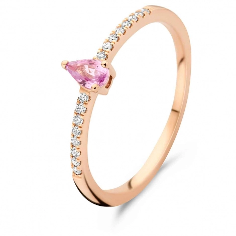 Bague Saphir Rose et Diamants