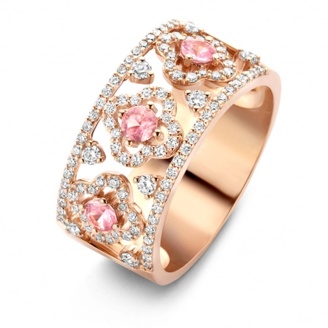 Bague  saphir rose et diamants - One More