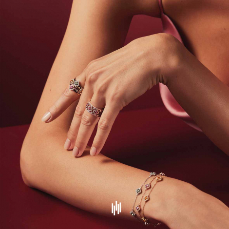 Bague  saphir rose et diamants - One More