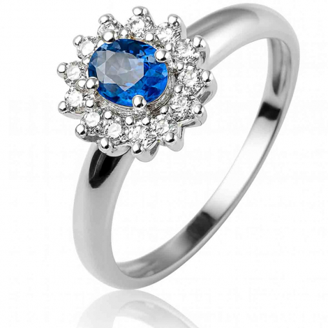 Bague saphir sertie de diamants