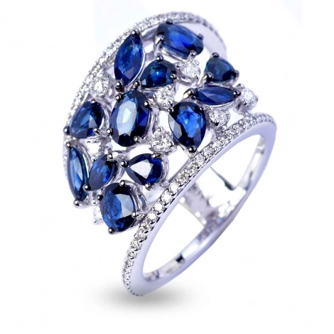 Bague Saphirs et Diamants