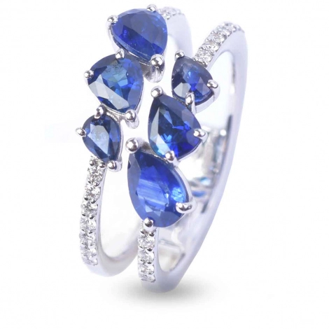Bague Saphirs et Diamants