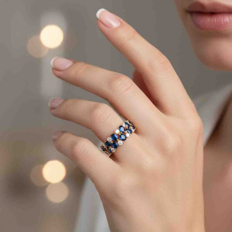 Bague Saphirs et Diamants