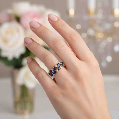 Bague Saphirs et Diamants