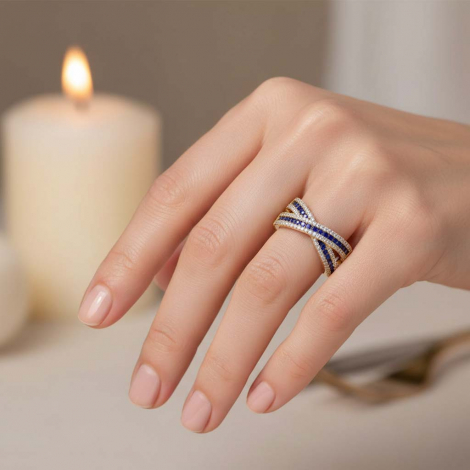 Bague Saphirs et Diamants