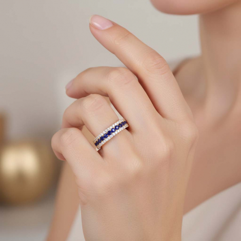 Bague Saphirs et Diamants