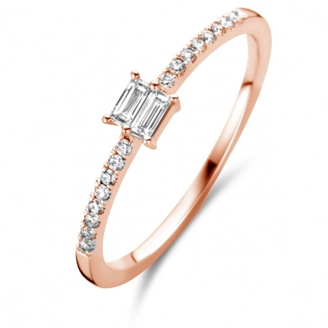 Bague solitaire accompagne Or rose