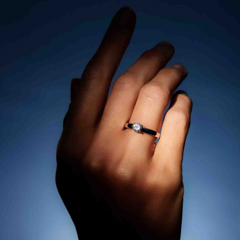 Bague Solitaire Chaton 0.18 ct
