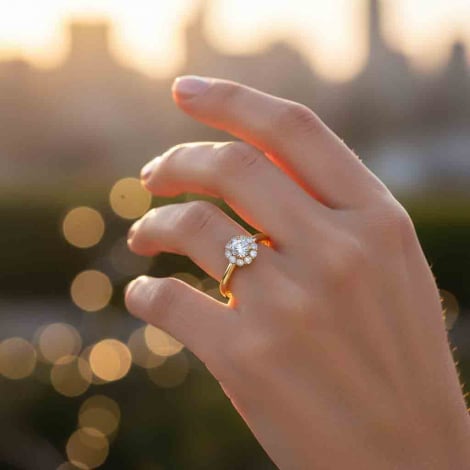 Bague solitaire - Diamant cre en Laboratoire